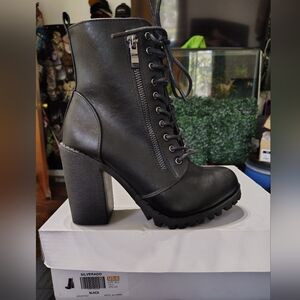 Black Lace-Up Ankle Boots